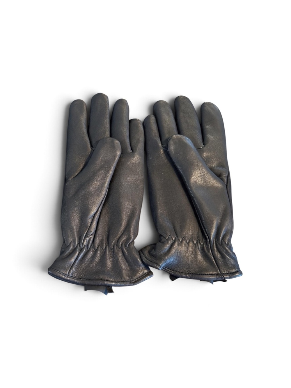 Vintage Gates Deerskin Leather Gloves Fleece Lined Shirred Womens Medium Black